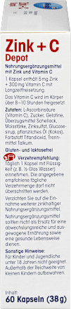 Zink + C Depot Kapseln 60 St. Mivolis