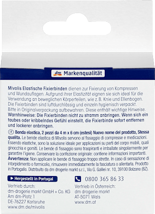 Elastische Fixierbinden, 6 cm x 4 m (gedehnt), 2 Rollen Mivolis
