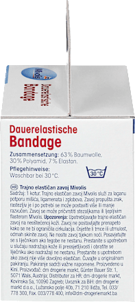 Dauerelastische Bandage, 6 cm x 5 m (gedehnt), 1 Rolle Mivolis