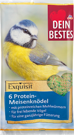 Hauptfutter für Wildvögel, Exquisit, Meisenknödel mit proteinreichen Mehlwürmern Dein Bestes