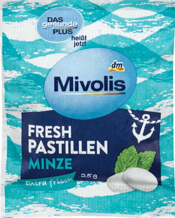 Frissítő cukorka, menta ízű, édesítőszerekkel Mivolis