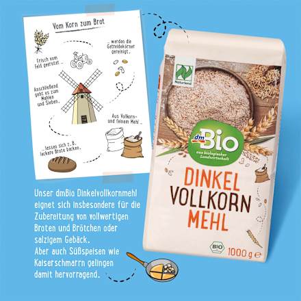 Dinkelmehl Vollkorn dmBio
