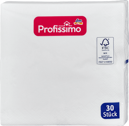 Papirne salvete – 3 slojne - bijeli, 33 x 33 cm Profissimo