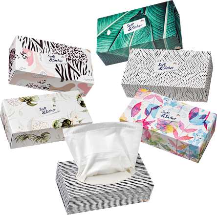 Taschentücher Box Design Soft&Sicher