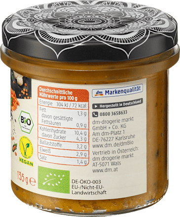 Orientalischer Aufstrich Rote Linsen Gemüse & Schwarzkümmel dmBio