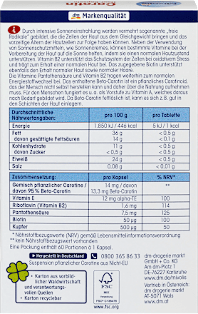 Carotin Haut-Kapseln 60 St. Mivolis