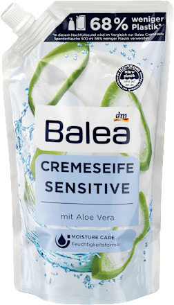 Cremeseife sensitive mit Aloe Vera, Nachfüllpack Balea