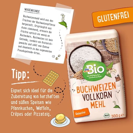 Buchweizenmehl Vollkorn, glutenfrei dmBio