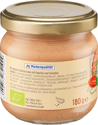 Aufstrich, Streichcreme Toskana mit Paprika & Tomaten dmBio