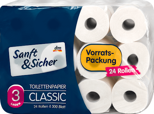 Toilettenpapier 3-lagig Vorratspackung Sanft&Sicher