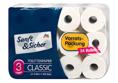 Toilettenpapier 3-lagig Vorratspackung Sanft&Sicher