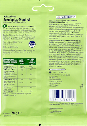 Caramelle per la gola all'eucalipto e al mentolo Mivolis