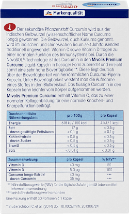 Premium Curcuma Kapseln, 30 St. Mivolis