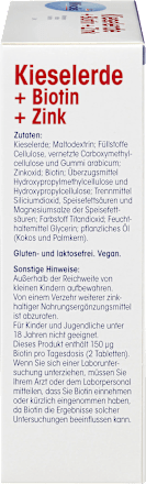 Kieselerde + Biotin + Zink, Tabletten 120 St. Mivolis