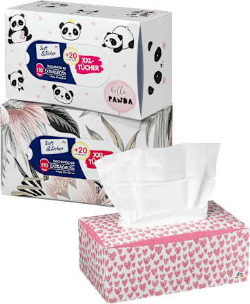 Taschentücher Box mit extra großen Taschentüchern (110 Stück) Soft&Sicher
