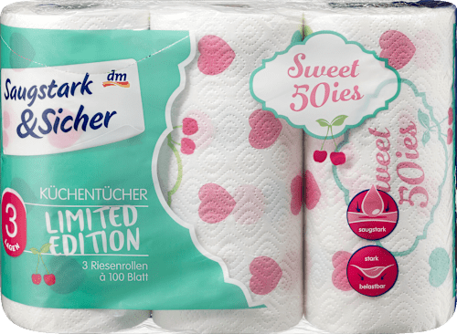 Saugstark&Sicher Kü.tüch.Des.3lg 3x100Bl Saugstark&Sicher