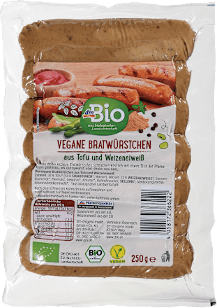 Fertiggericht vegane Bratwürstchen dmBio