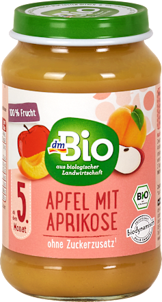 Früchte Apfel mit Aprikose ab dem 5. Monat dmBio