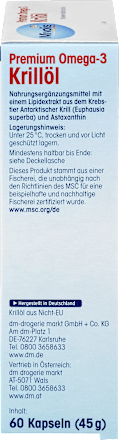 Premium Omega-3 Krillöl, Kapseln 60 St. Mivolis