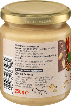 Arašidový krém chrumkavý  dmBio