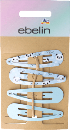 For Girls blaue Haarspangen Panda & Einfarbig ebelin
