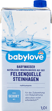 Babywasser von Geburt an babylove
