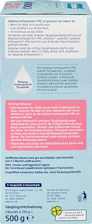 Anfangsmilch Pre von Geburt an babylove