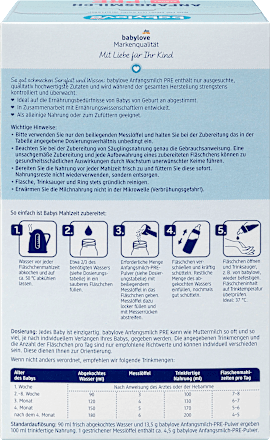 Anfangsmilch Pre von Geburt an babylove