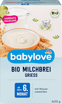 Abendbrei Milch Grieß ab dem 6. Monat babylove