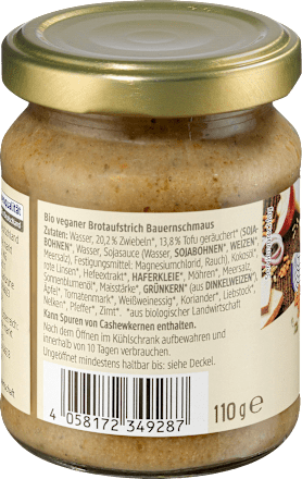 Brotaufstrich, Veganer Bauernschmaus dmBio