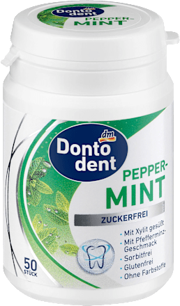 Miętowa guma do żucia w drażetkach Peppermint bez cukru Dontodent
