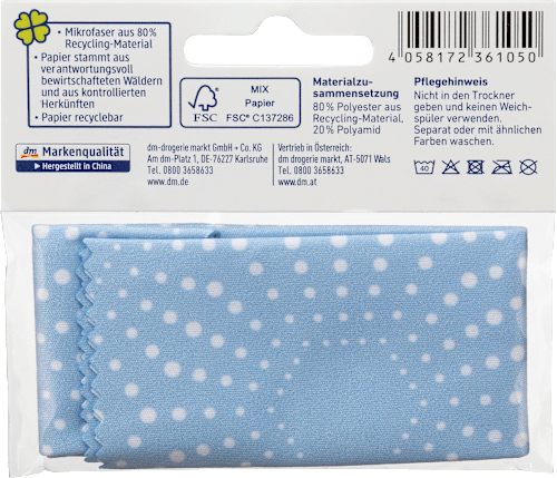 Recycling Mikrofaser Brillenputztuch VISIOMAX