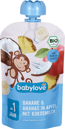 BIO kašica u vrećici sa bananom, ananasom, jabukom i kokosovim mlijekom, 12+ mj. babylove