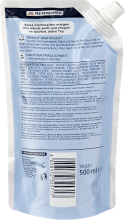 Cremeseife sensitive mit Aloe Vera, Nachfüllpack Balea