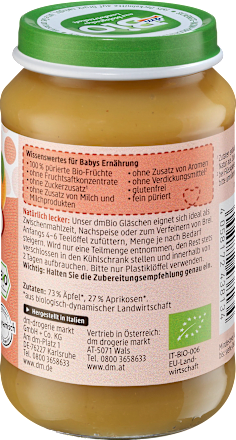 Früchte Apfel mit Aprikose ab dem 5. Monat dmBio