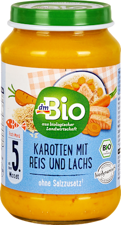 bio příkrm mrkev, rýže & losos dmBio