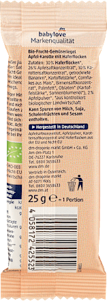 Fruchtriegel Bio Frucht-Getreide-Riegel Apfel-Karotte ab 1 Jahr babylove