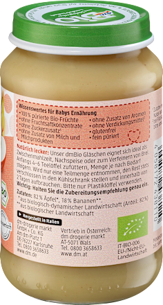 Früchte Apfel mit Banane ab dem 5. Monat dmBio