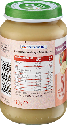 Früchte Apfel mit Banane ab dem 5. Monat dmBio