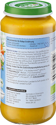 Menü Pilz-Risotto mit Erbsen ab dem 12. Monat, Demeter dmBio