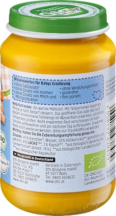 Marchewka z ryżem i łososiem od 5. miesiąca życia, Demeter dmBio