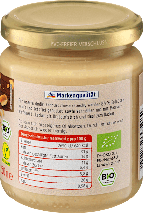 Arašidový krém chrumkavý  dmBio