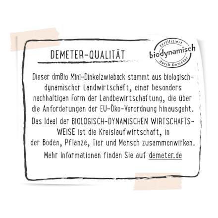 Babysnack Mini Dinkel Zwieback ab dem 8. Monat, Demeter dmBio