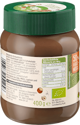 Schokoaufstrich, Haselnuss dmBio