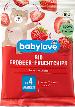 Kindersnack Bio Erdbeer-Fruchtchips ab 4 Jahren babylove