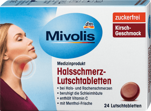 Cmúľacie pastilky na bolesť hrdla Mivolis