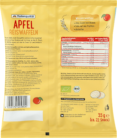 Wafelki o smaku jabłkowym dla dzieci od 8. m-ca dmBio