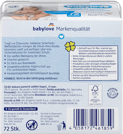 Sicherheits-Wattestäbchen babylove