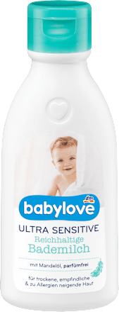 Baby Badezusatz Bademilch ultra sensitive  babylove