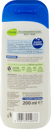 Shampoo Anti-Schuppen Bio-Paranuss, Bio-Rosmarin alverde NATURKOSMETIK